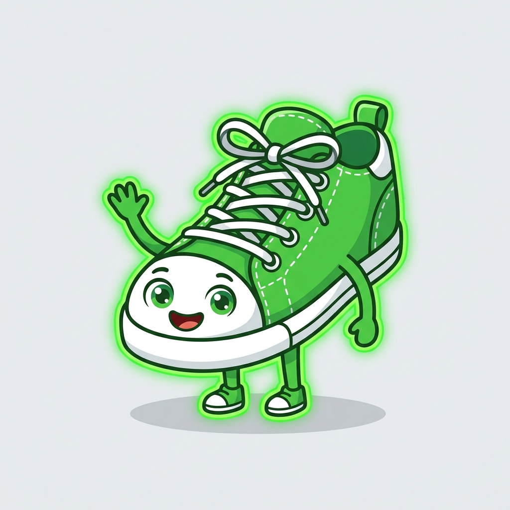 Cute sneaker shoe character